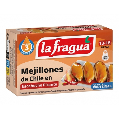 Mejillones 13-18 en Escabeche Picante Lata OL-120