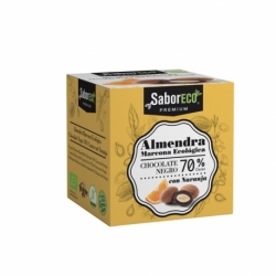 Almendra con Chocolate Negro 70% y Naranja BIO 80 g