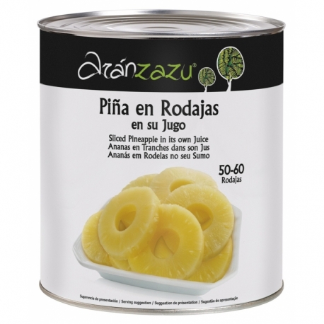 Piña en su Jugo Rodajas 50-60 Lata 3 kg (A10)