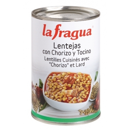 Lentejas con Panceta y Chorizo Lata 1/2 kg